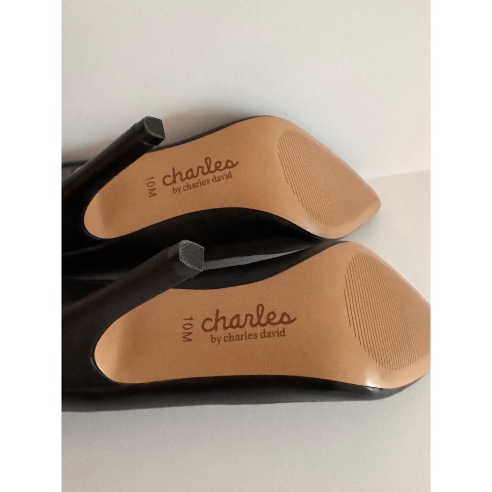 Charles by Charles David “Sweetness” Black Leather Heels Size 10 - With Box - Picture 5 of 6